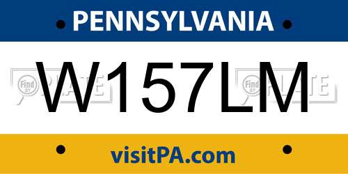 W157LM Pennsylvania License Plate