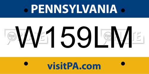 W159LM Pennsylvania License Plate