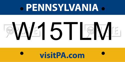 W15TLM Pennsylvania License Plate