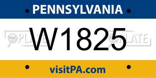 W1825 Pennsylvania License Plate