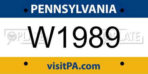 W1989 Pennsylvania License Plate