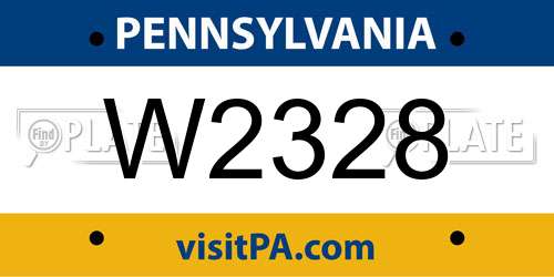 W2328 Pennsylvania License Plate
