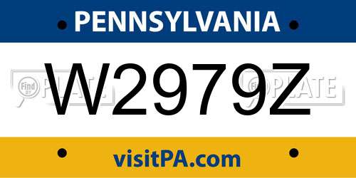 W2979Z Pennsylvania License Plate