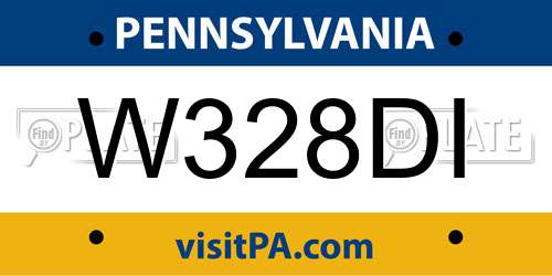 W328DI Pennsylvania License Plate