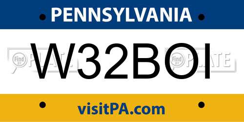 W32BOI Pennsylvania License Plate