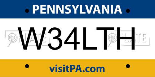 W34LTH Pennsylvania License Plate