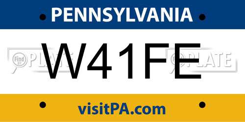 W41FE Pennsylvania License Plate
