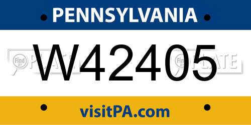W42405 Pennsylvania License Plate
