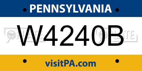 W4240B Pennsylvania License Plate