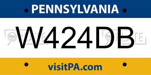 W424DB Pennsylvania License Plate