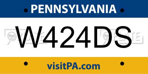 W424DS Pennsylvania License Plate
