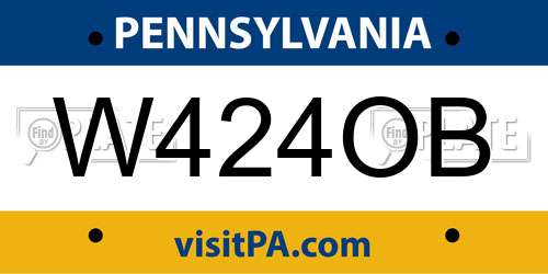 W424OB Pennsylvania License Plate