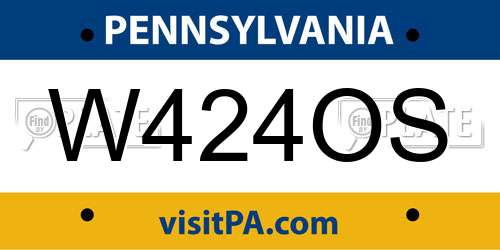 W424OS Pennsylvania License Plate