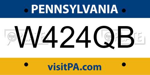 W424QB Pennsylvania License Plate