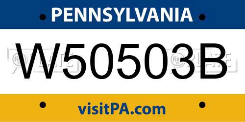 W50503B Pennsylvania License Plate