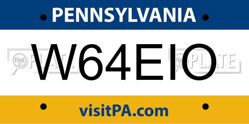 W64EIO Pennsylvania License Plate