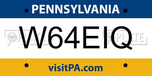 W64EIQ Pennsylvania License Plate