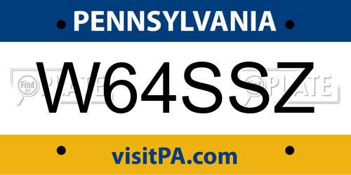 W64SSZ Pennsylvania License Plate