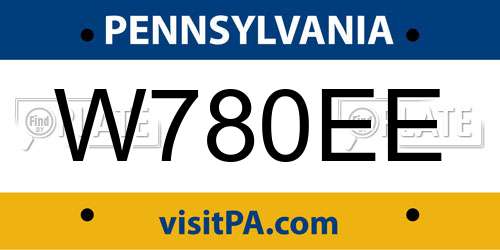 W780EE Pennsylvania License Plate
