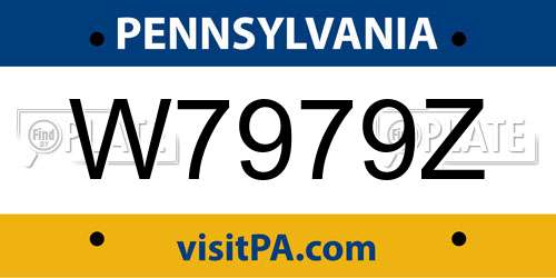 W7979Z Pennsylvania License Plate