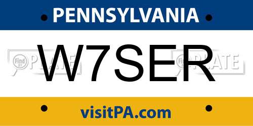 W7SER Pennsylvania License Plate