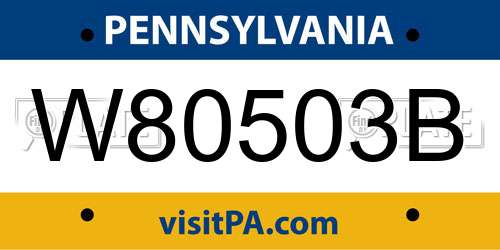 W80503B Pennsylvania License Plate