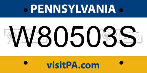 W80503S Pennsylvania License Plate