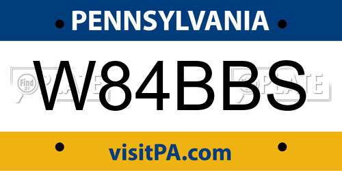 W84BBS Pennsylvania License Plate