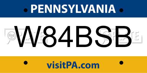 W84BSB Pennsylvania License Plate