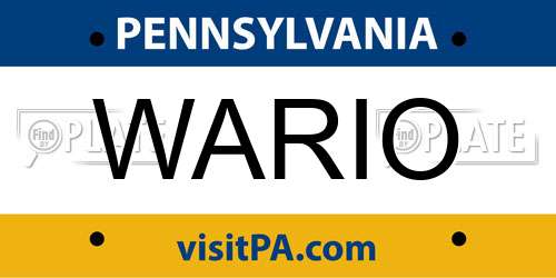 WARIO Pennsylvania License Plate