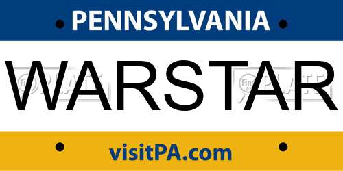 WARSTAR Pennsylvania License Plate