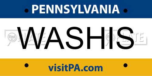 WASHIS Pennsylvania License Plate