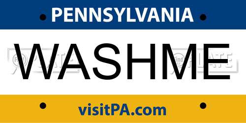 WASHME Pennsylvania License Plate