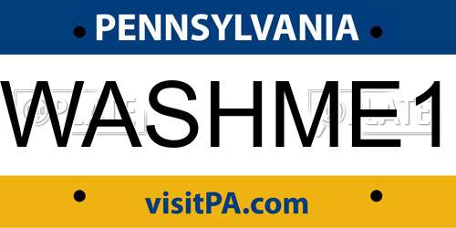 WASHME1 Pennsylvania License Plate