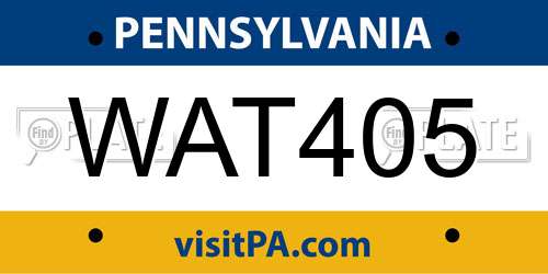 WAT405 Pennsylvania License Plate