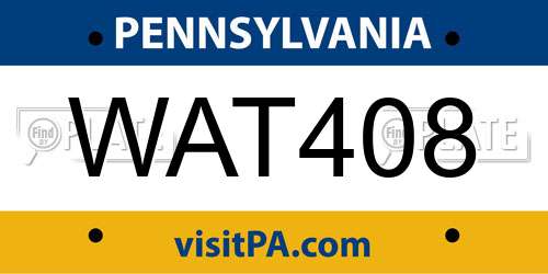 WAT408 Pennsylvania License Plate