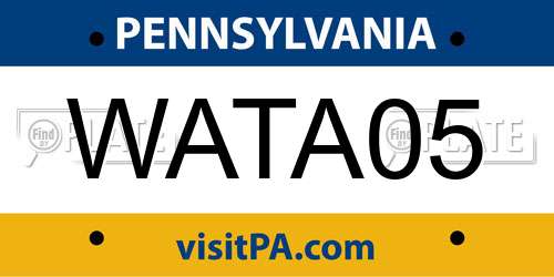 WATA05 Pennsylvania License Plate