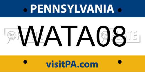 WATA08 Pennsylvania License Plate