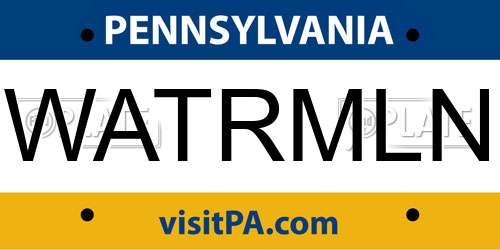 WATRMLN Pennsylvania License Plate