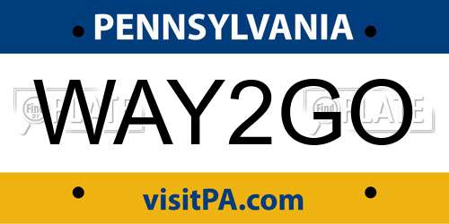 WAY2GO Pennsylvania License Plate