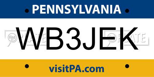 WB3JEK Pennsylvania License Plate