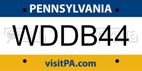 WDDB44 Pennsylvania License Plate