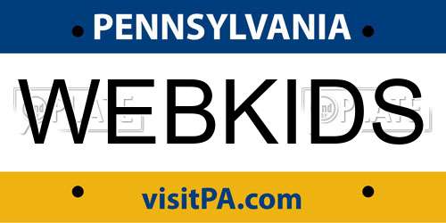 WEBKIDS Pennsylvania License Plate