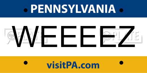 WEEEEZ Pennsylvania License Plate
