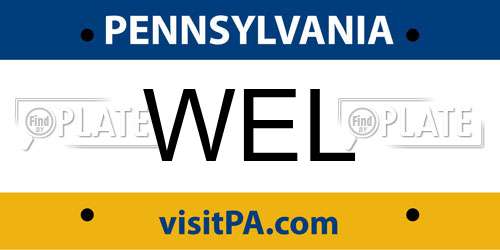 WEL Pennsylvania License Plate
