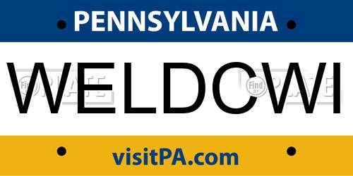 WELDCWI Pennsylvania License Plate