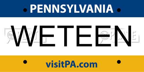 WETEEN Pennsylvania License Plate