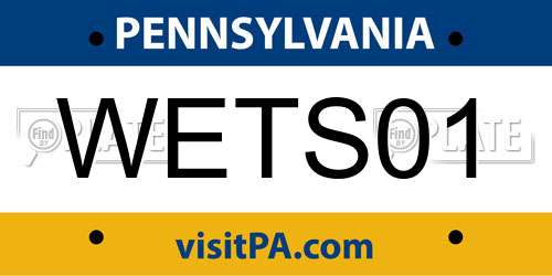 WETS01 Pennsylvania License Plate
