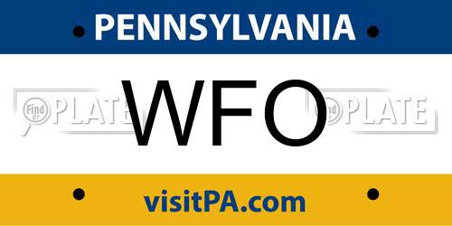 WFO Pennsylvania License Plate