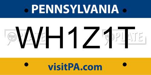 WH1Z1T Pennsylvania License Plate